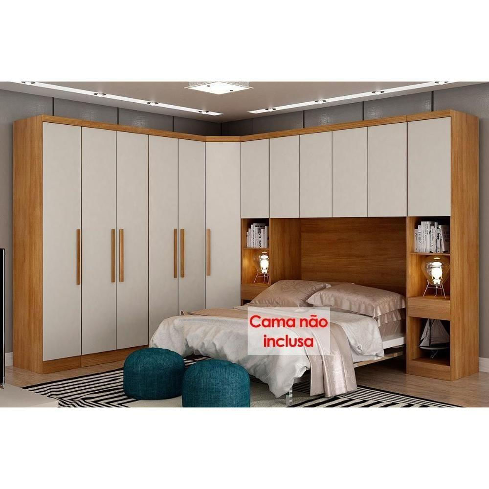 Quarto Rizon 7 Peças (1 Armário Ponte 1 Closet 3 Guarda Roupas ) Freijó-fendioff