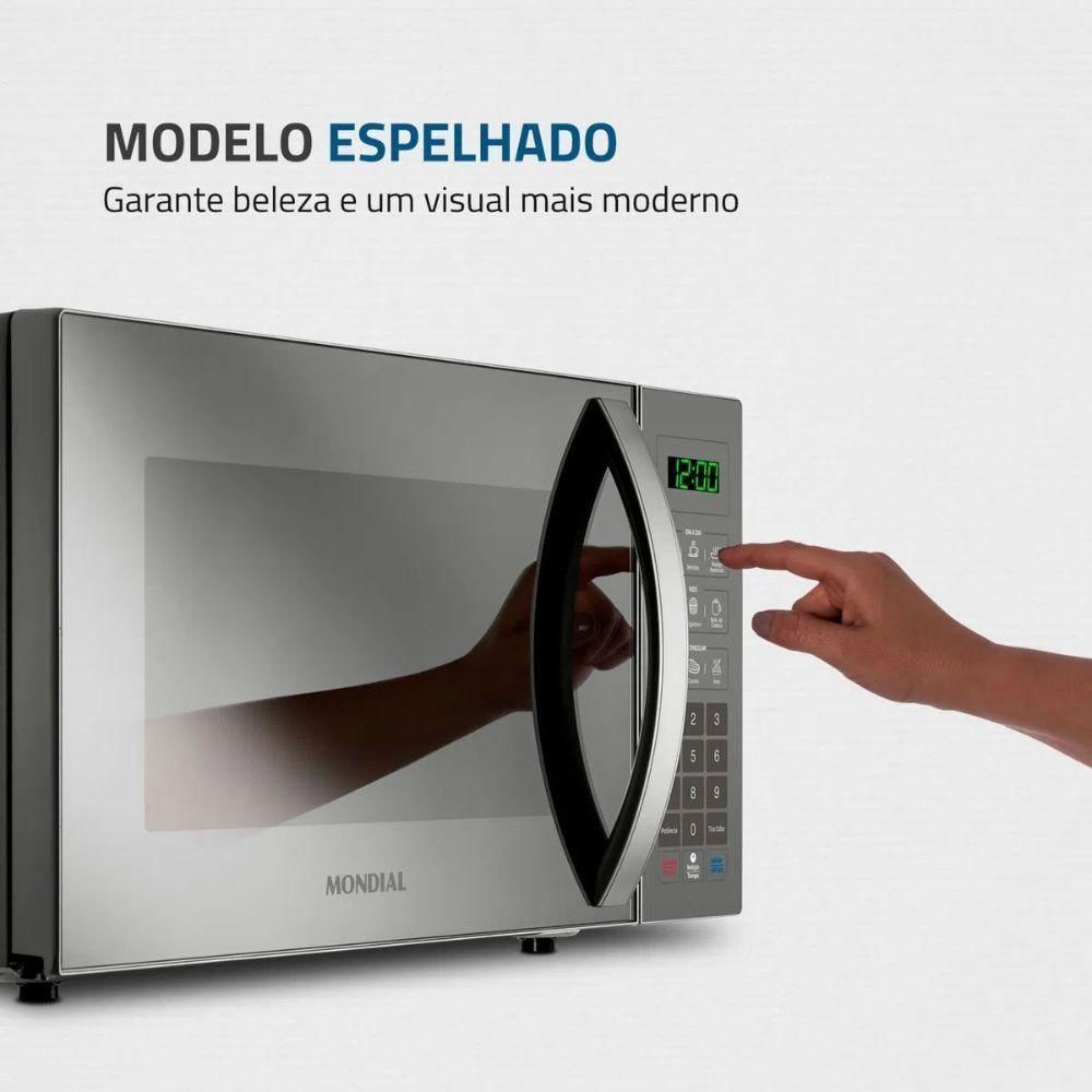 Micro-ondas Mondial 34 Litros 1.400w Espelhado Prata 220V