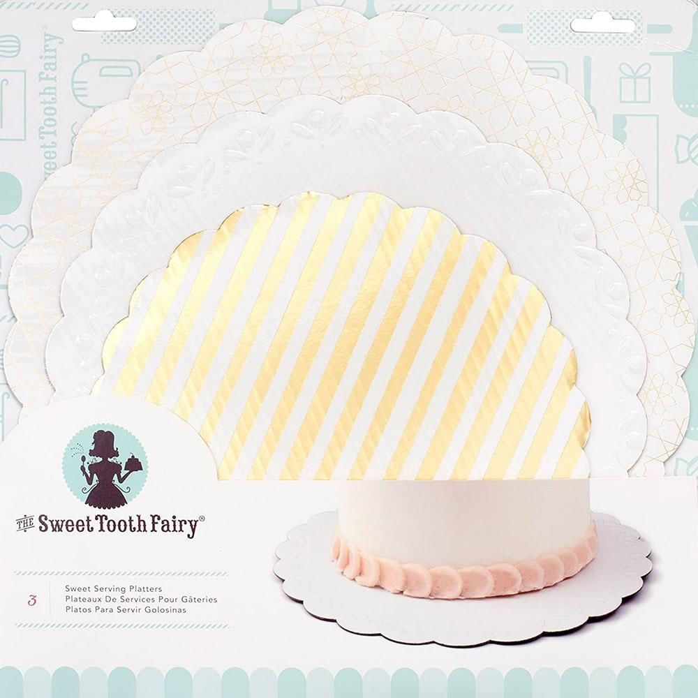 Cake Board - Ouro - Sweet Tooth Fairy - 3 Peças