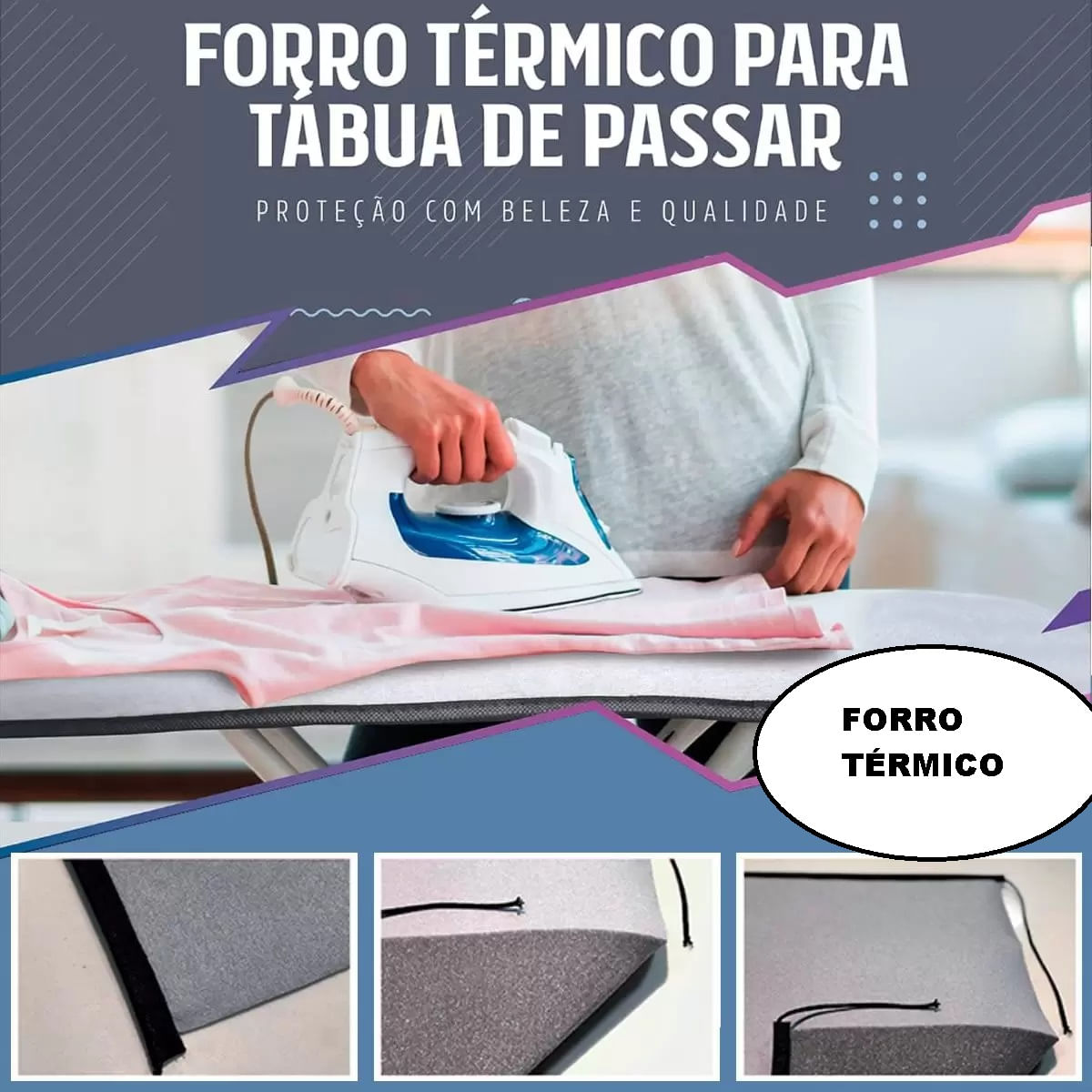 Forro Térmico Liso De Passar Roupa Para Tábua Aluminizado