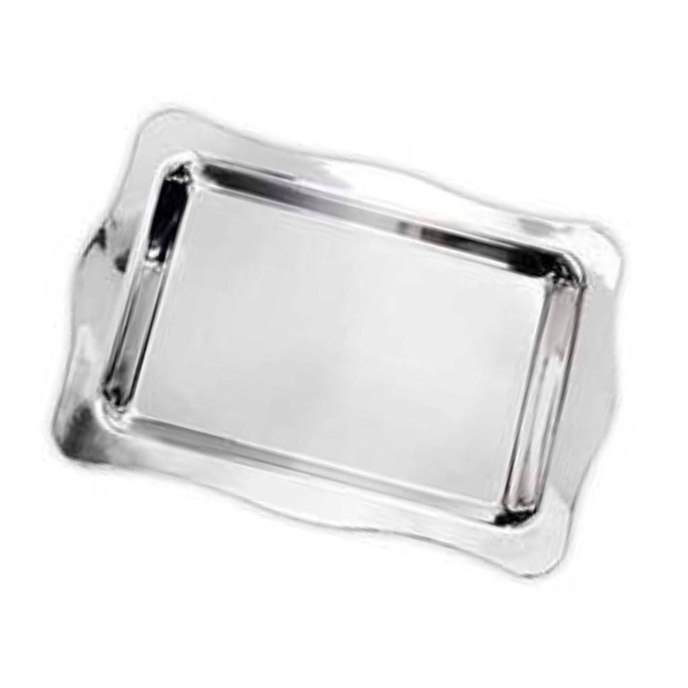 Bandeja Inox Retangular Decorativa Multiuso 42x28 Cm Servir