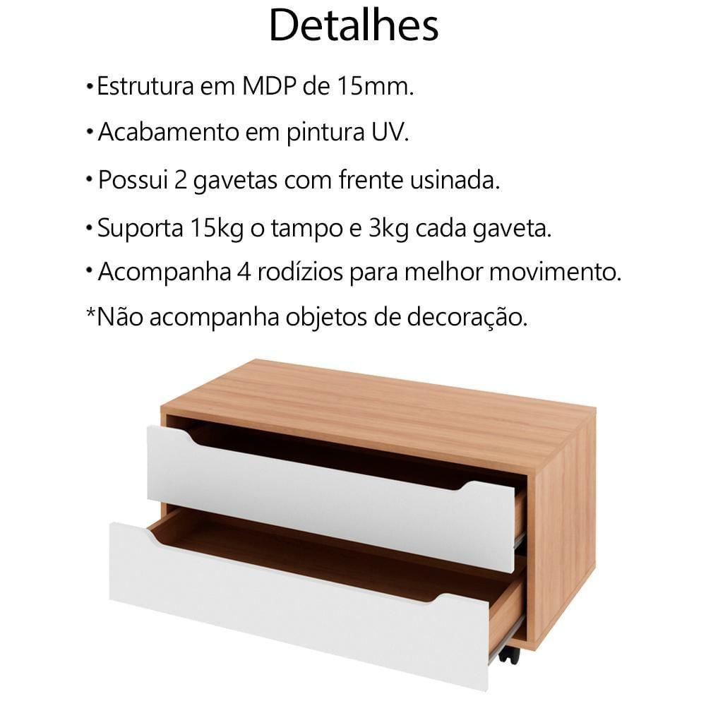 Conjunto 4 Peças Para Banheiro Bn3600x43x44x45 Amendoa Branco Tecno Mobili Amendoa Branco