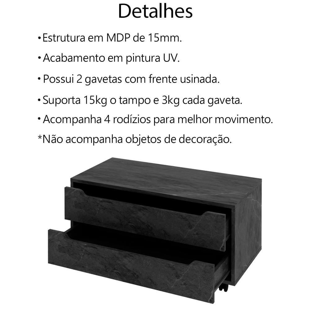 Conjunto 4 Peças Para Banheiro Bn3600x43x44x45 Marmore Lunar Tecno Mobili Marmore Lunar