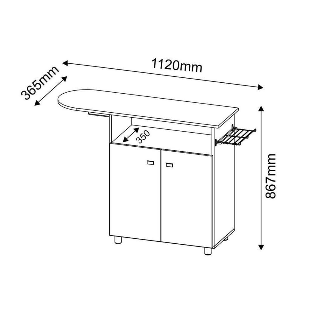 Tábua Passar Tp-3000 C/ 2 Portas Branco - Tecno Mobili