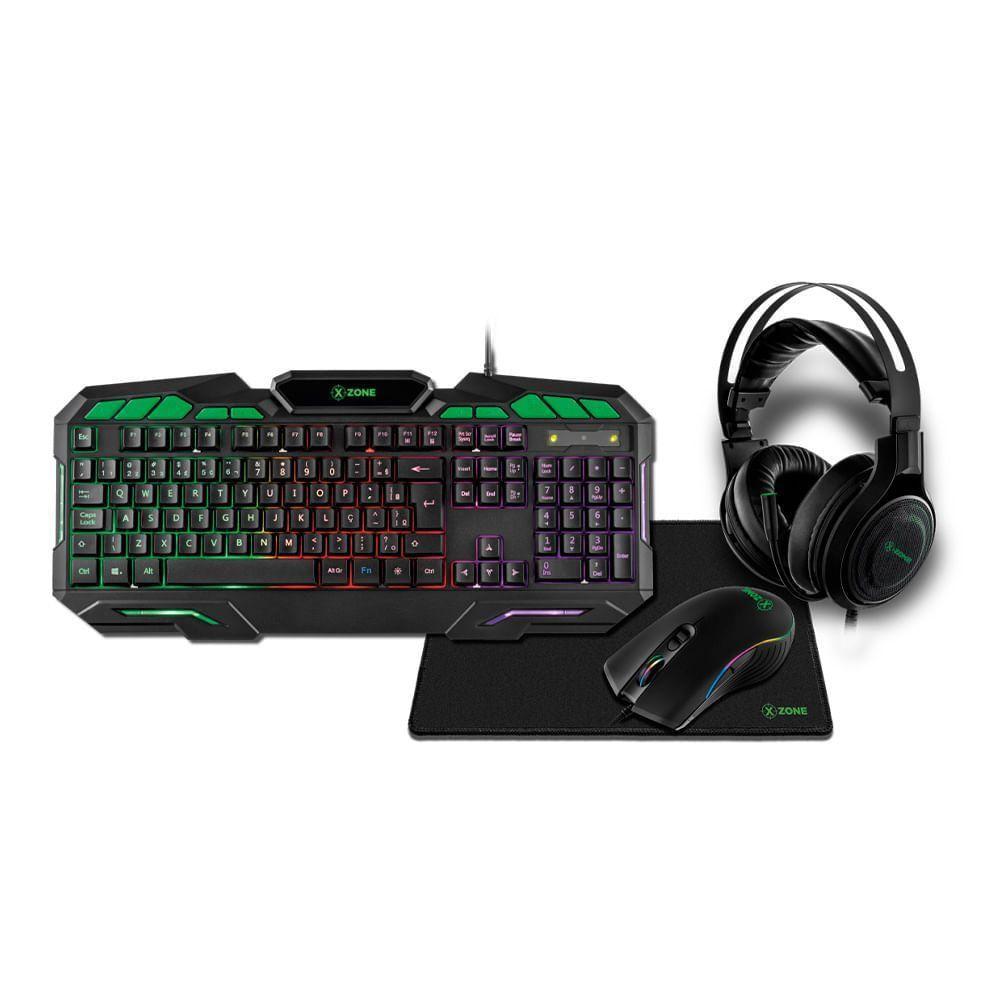 Kit Gamer 4 Em 1 Xzone - Gtc-02 Combo Gtc-02 Na 4 Em 1