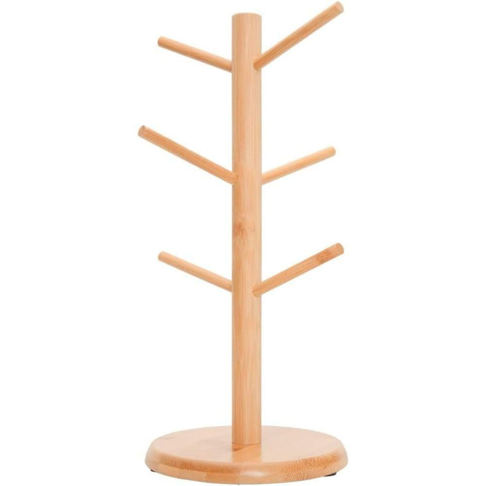 Suporte Organizador Para 6 Xícaras Em Bambu