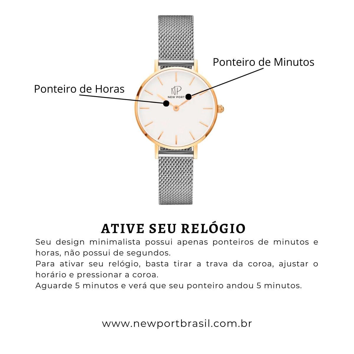 Relógio Feminino Analógico Casual 32mm + Bracelete Dourado