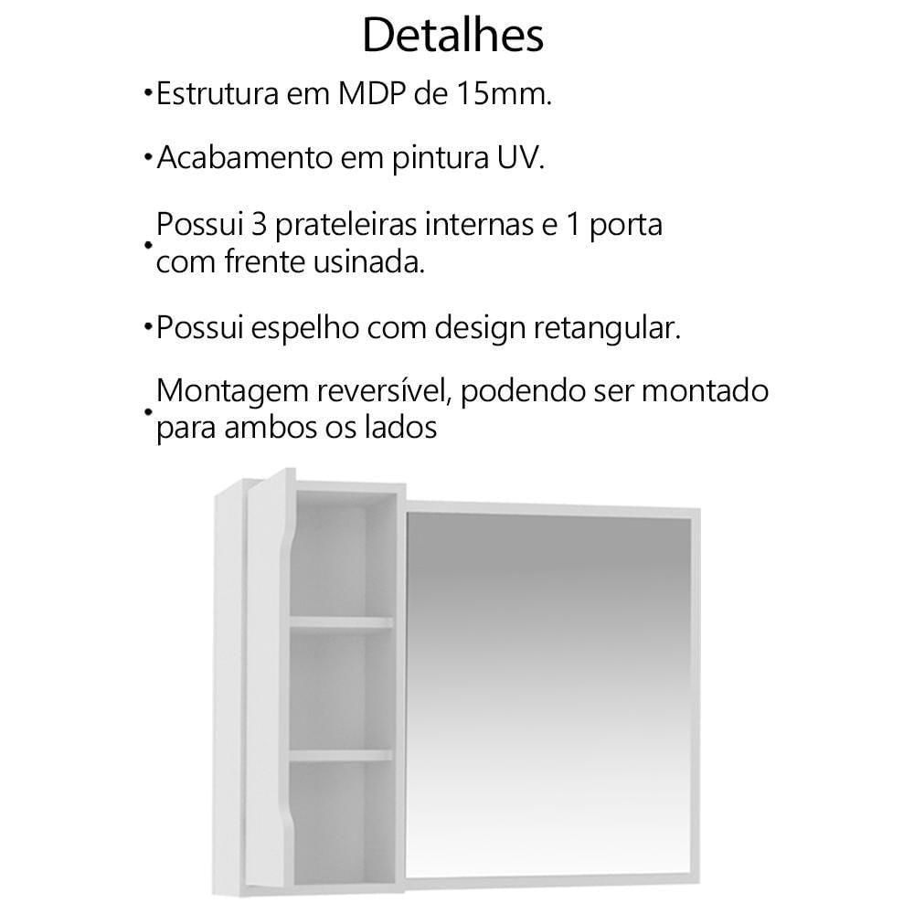 Conjunto 4 Peças Para Banheiro Bn3600x43x44x45 Branco Tecno Mobili Branco