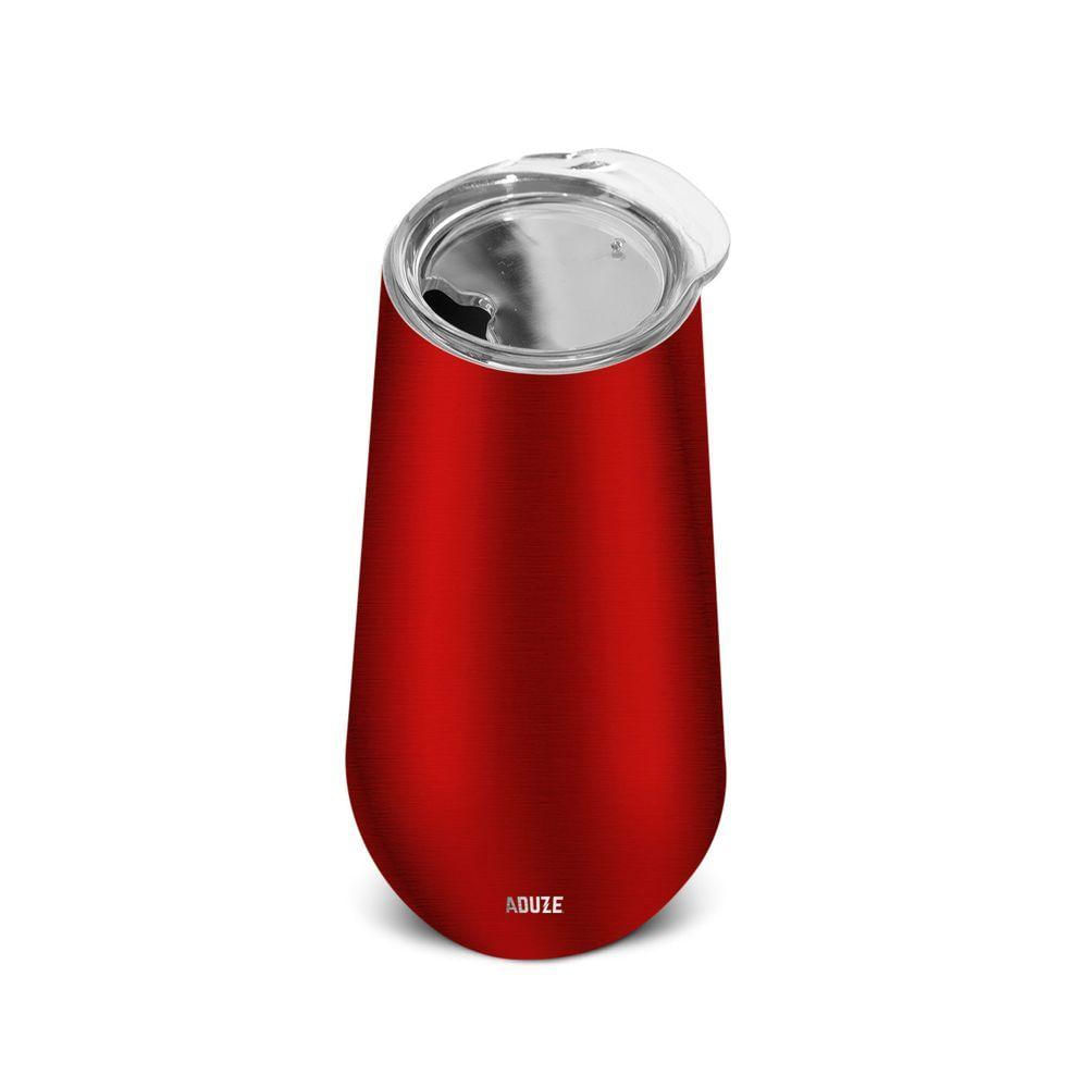 Copo Taça Térmica Aduze Champagne Espumante Vermelho Metal 150ml