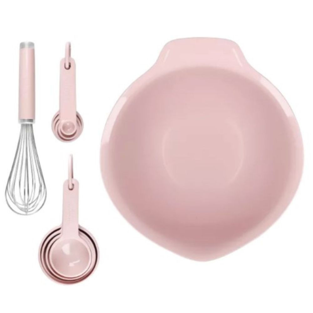 CONJUNTO KITCHENAID CONFEITARIA BOWL FOUET MEDIDORAS ROSA KE455BXDRI