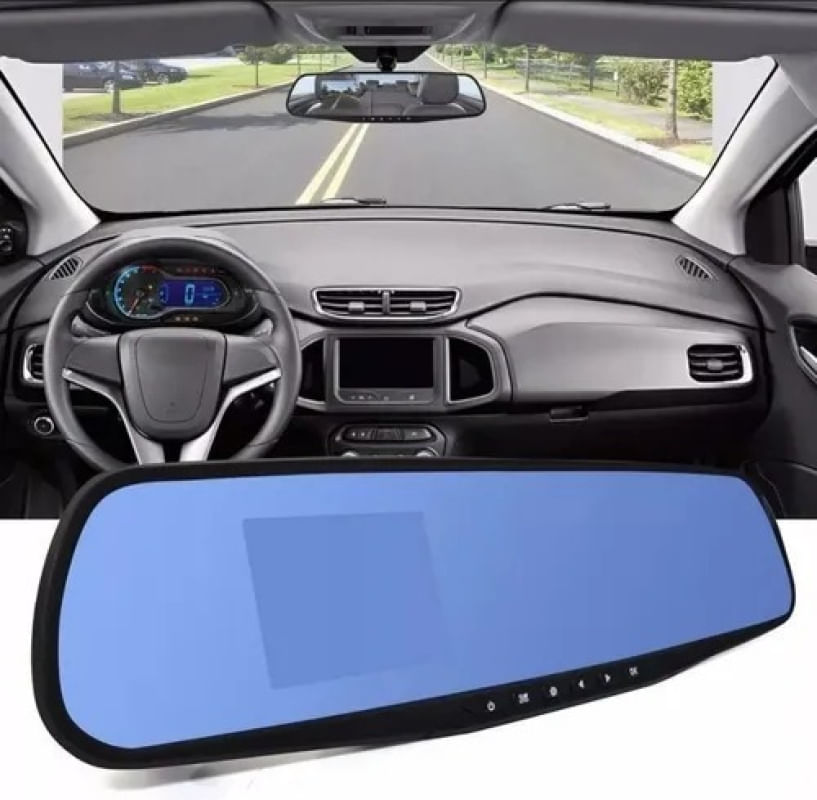 Retrovisor Veicular Com Câmera Frontal 1080p Blackbox Dvr