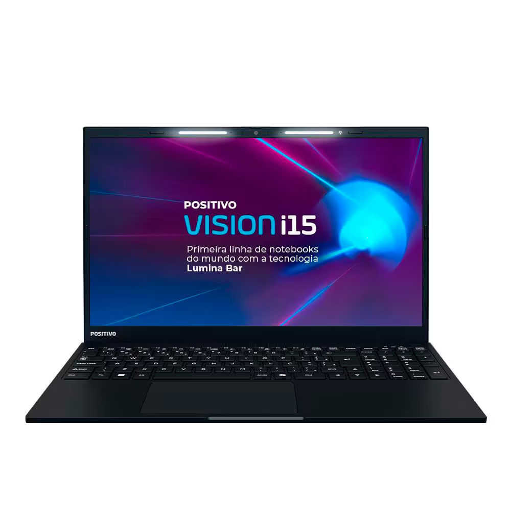 Notebook Positivo 15 Full HD Vision i15 com Lumina Bar, processador Intel core i3-N300, 8GB de RAM, 256GB SSD e Windows 11