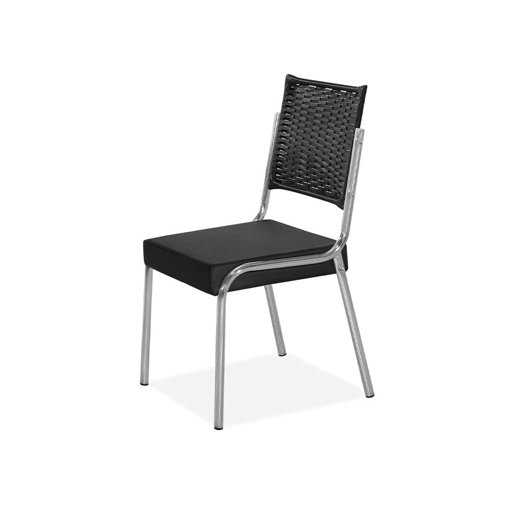 Mesa de Jantar Aço Nobre Kansas com 4 Cadeiras Preto