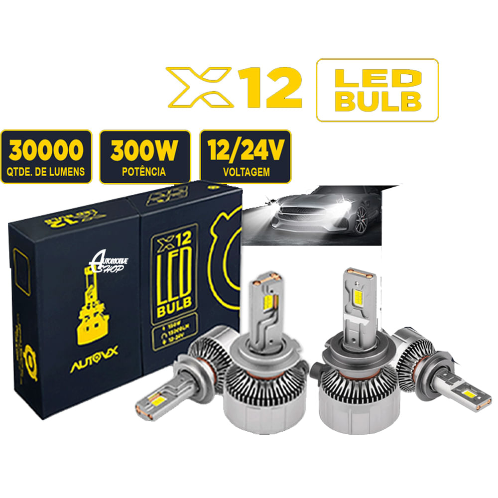 Kit Ultra Led Super Bco 6000K 300W 30 Mil Lumens 12-24V H3