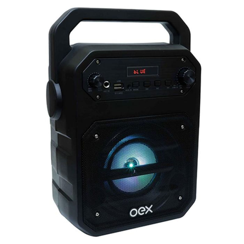 Caixa De Som Bluetooth OEX Fun 90W Preto com Microfone e Karaokê SK415