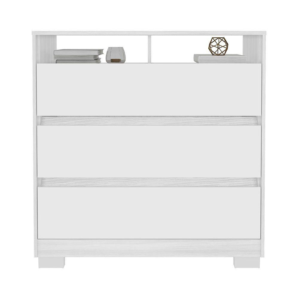 Cômoda Rack Para Quarto 3 Gavetas Atlas Branco - Pallazio