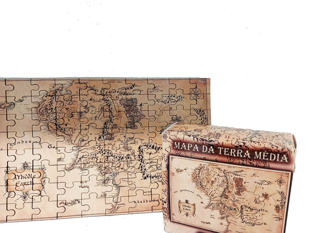 Quebra-cabeça Puzzle Mapa Terra Média de 80 peças MDF