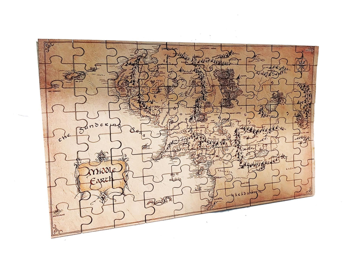 Quebra-cabeça Puzzle Mapa Terra Média de 80 peças MDF