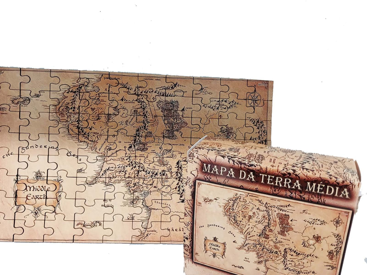 Quebra-cabeça Puzzle Mapa Terra Média de 80 peças MDF