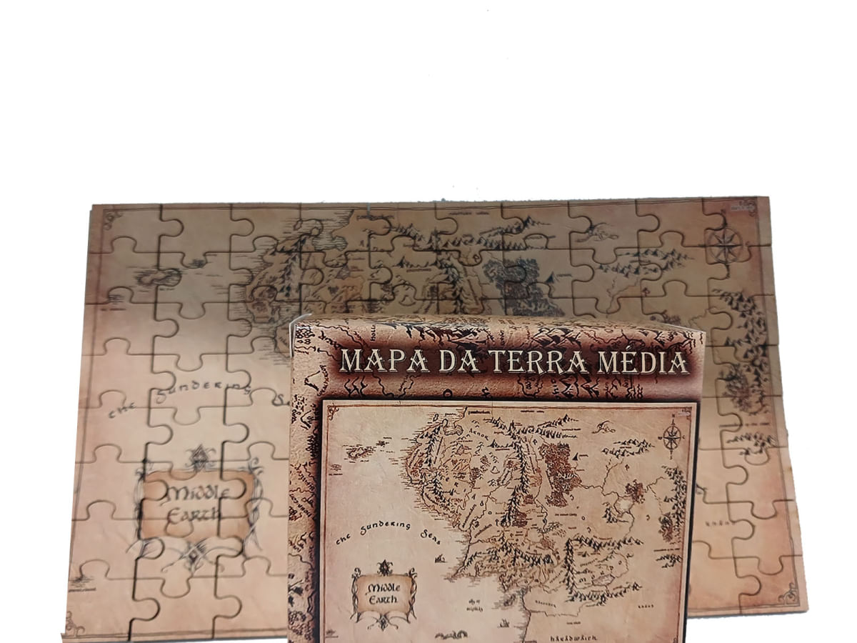 Quebra-cabeça Puzzle Mapa Terra Média de 80 peças MDF