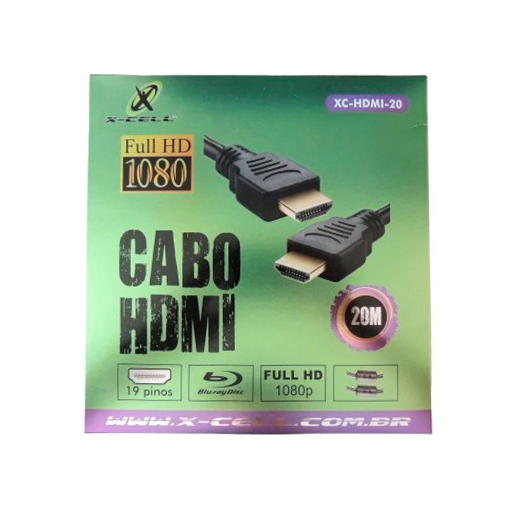 Cabo HDMI Macho x HDMI Macho Comprimento 20m XC-HDMI-20