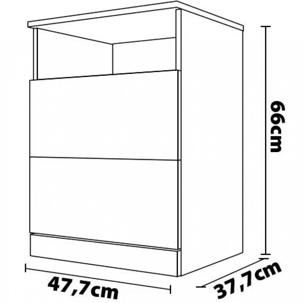 Mesa de Cabeceira Bartira Versatti com 2 Gavetas Branco