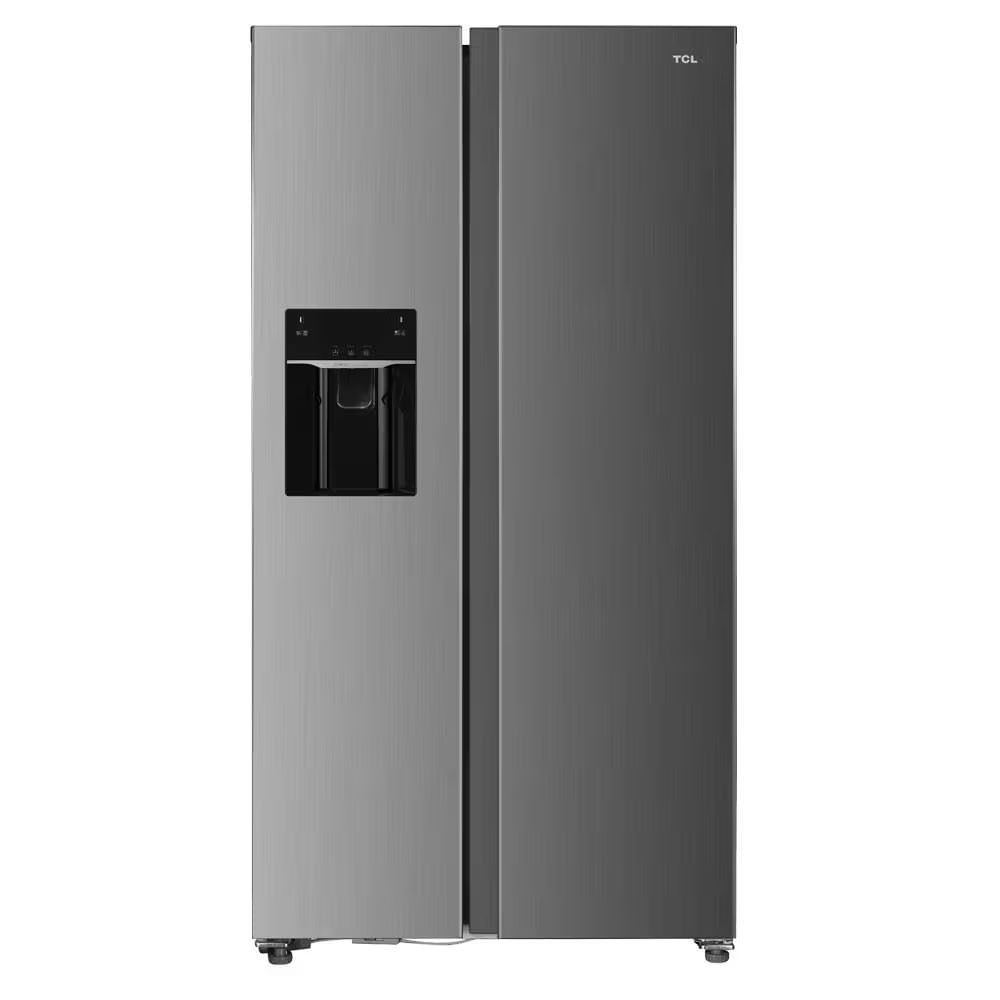 Geladeira TCL Side by Side C516SBIMN Twin Eco Inverter Frost Free516L Dispenser de Água na Porta Metal Cooling Painel Digital com 2 Portas Inox / 110V