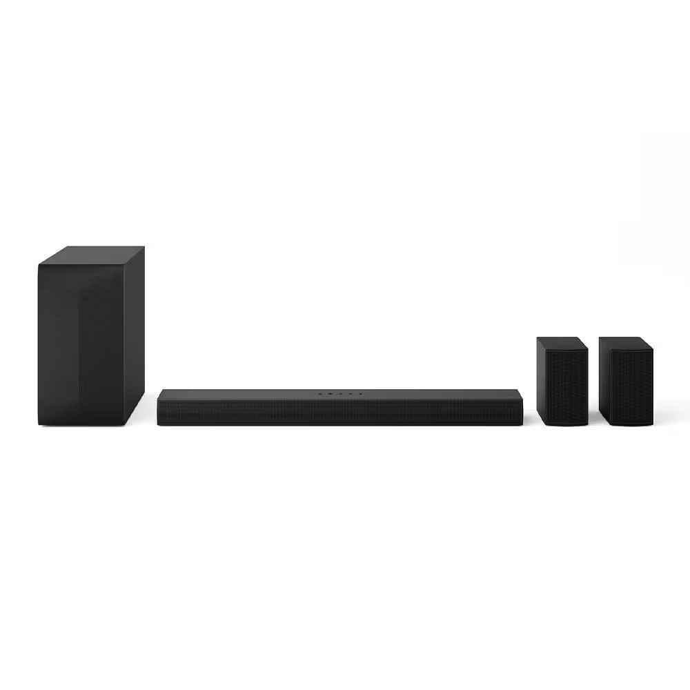 Home Theater Soundbar LG S60TR com 5.1 Canais, Bluetooth, Dolby Digital, Caixas Traseiras Sem Fio, AI Sound Pro, Wow Interface - 440W RMS Preto / Bivolt