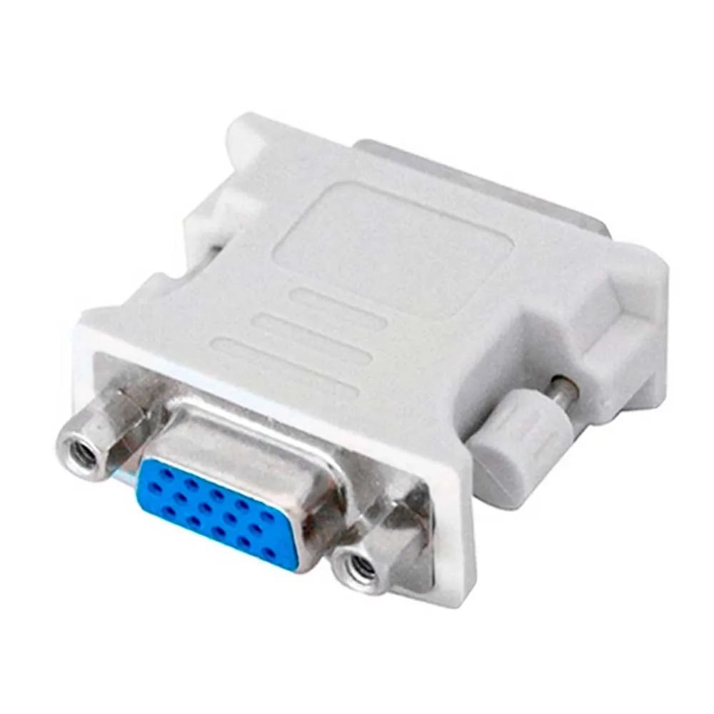 Kit c/ 10 Adaptador DVI-I 24+5 (Macho)xVGA(Fêmea) Branco