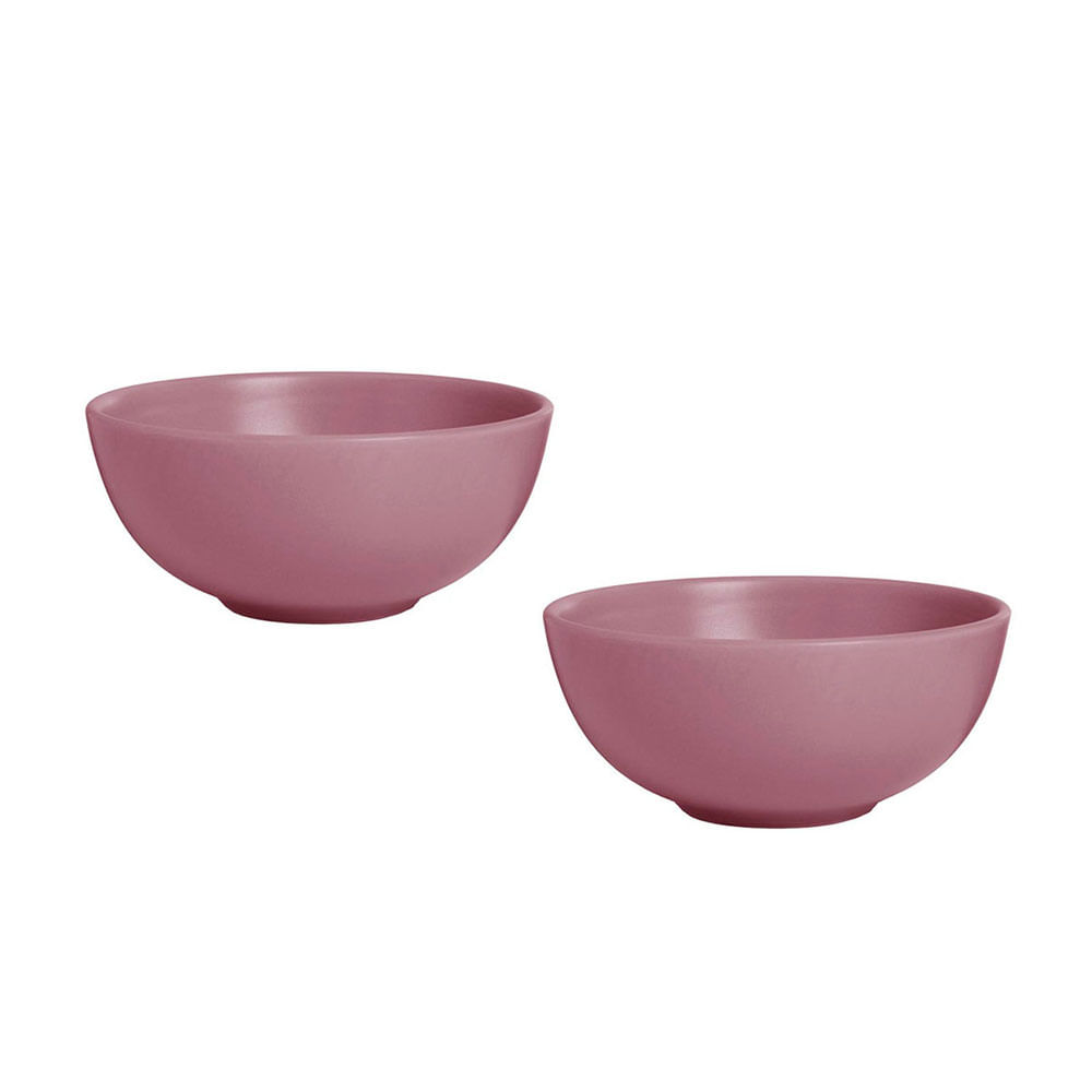 Pote Bowl Rosa Ceramica 550ml Color Tigela Rose 2un