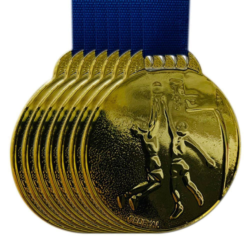 Kit 10 Medalhas De Basquete 3.5cm Ouro Prata Bronze Escola ouro