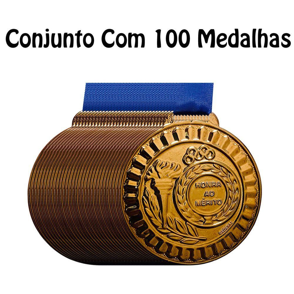 Kit 180 Medalhas De Honra Ao Mérito Grande 5,5cm Diâmetro bronze