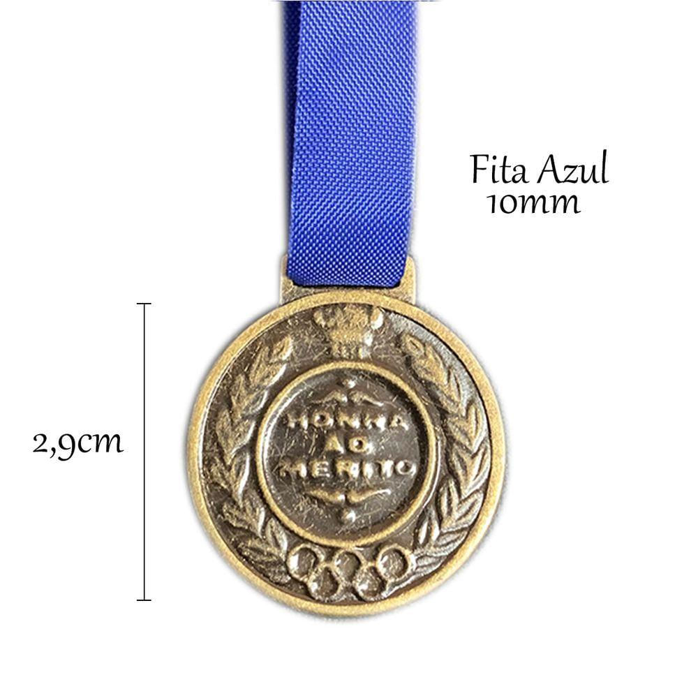 Kit 5 Medalhas Ouro Prata Bronze Honra Ao Mérito 2,9cm bronze