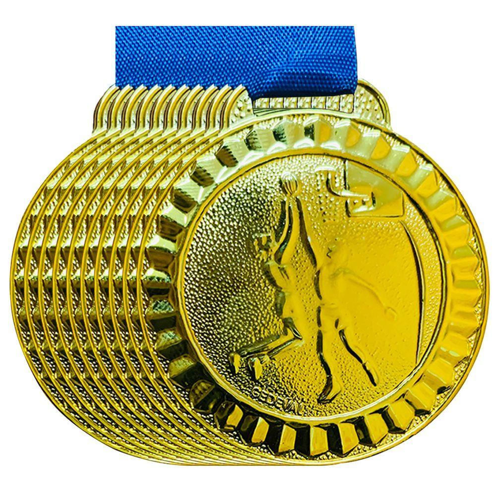 Kit 10 Medalhas 4,5cm Basquete Basquetebol Premiação Torneio ouro