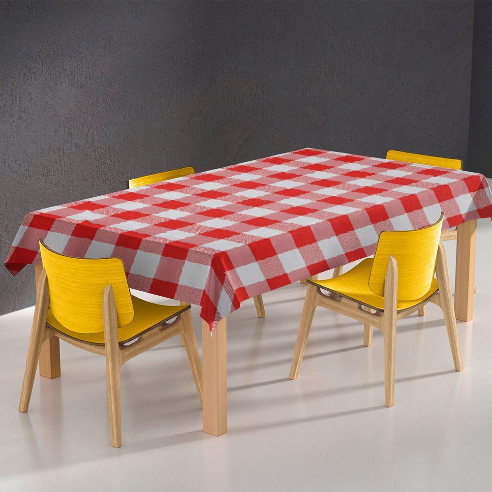 Toalha De Mesa Térmica Pvc Xadrez Jantar Cozinha 1,40 X 2,20 Titulo Xadrez Vermelho