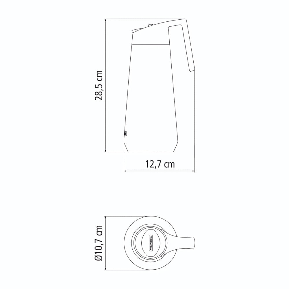 Garrafa Térmica Tramontina Exata 61638100 1L Inox e Preto Inox