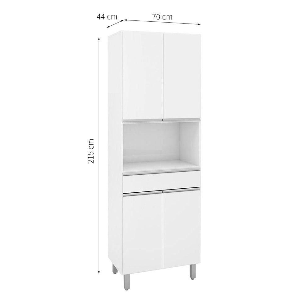 Cozinha Compacta Top Class 6 PT Branco e Grafite