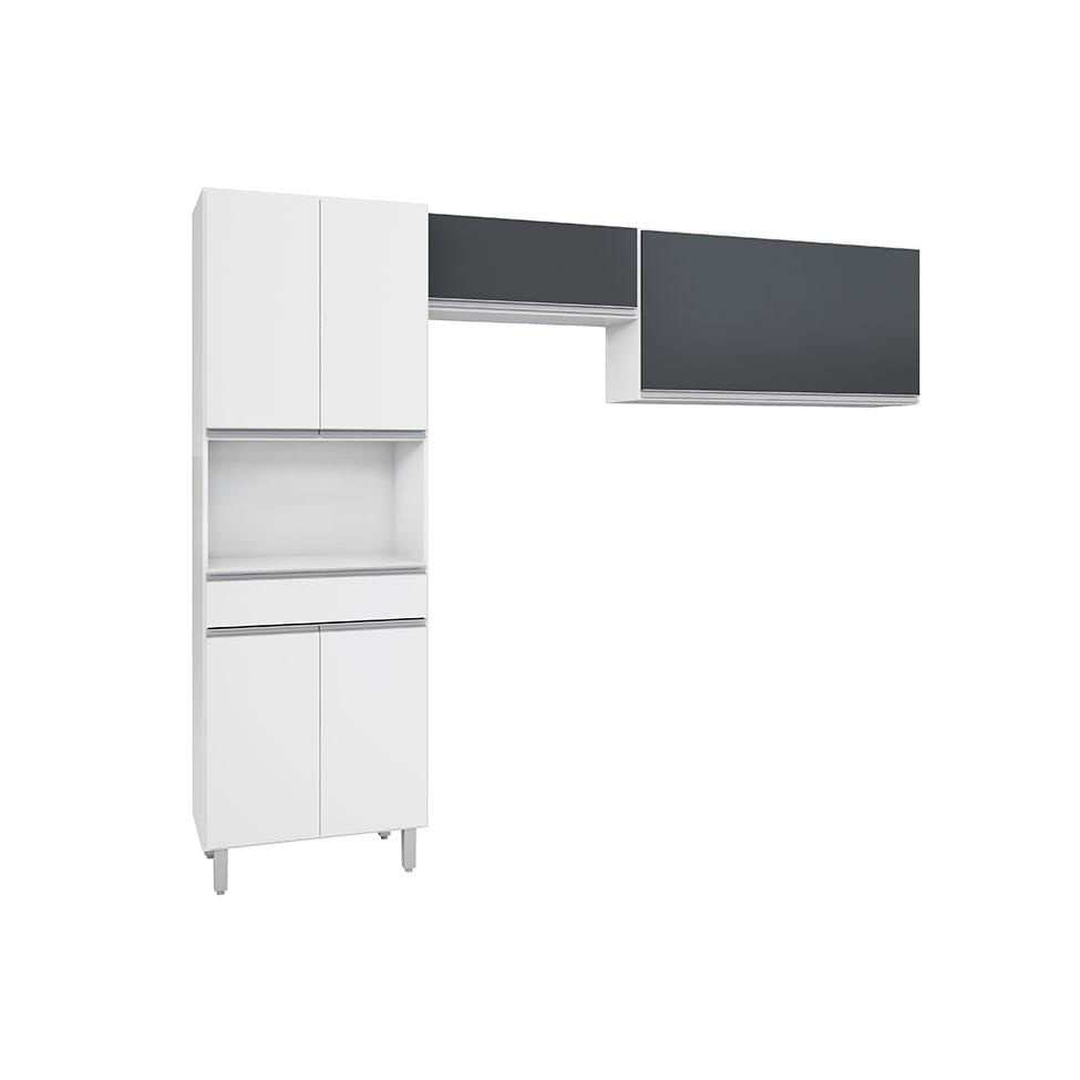 Cozinha Compacta Top Class 6 PT Branco e Grafite