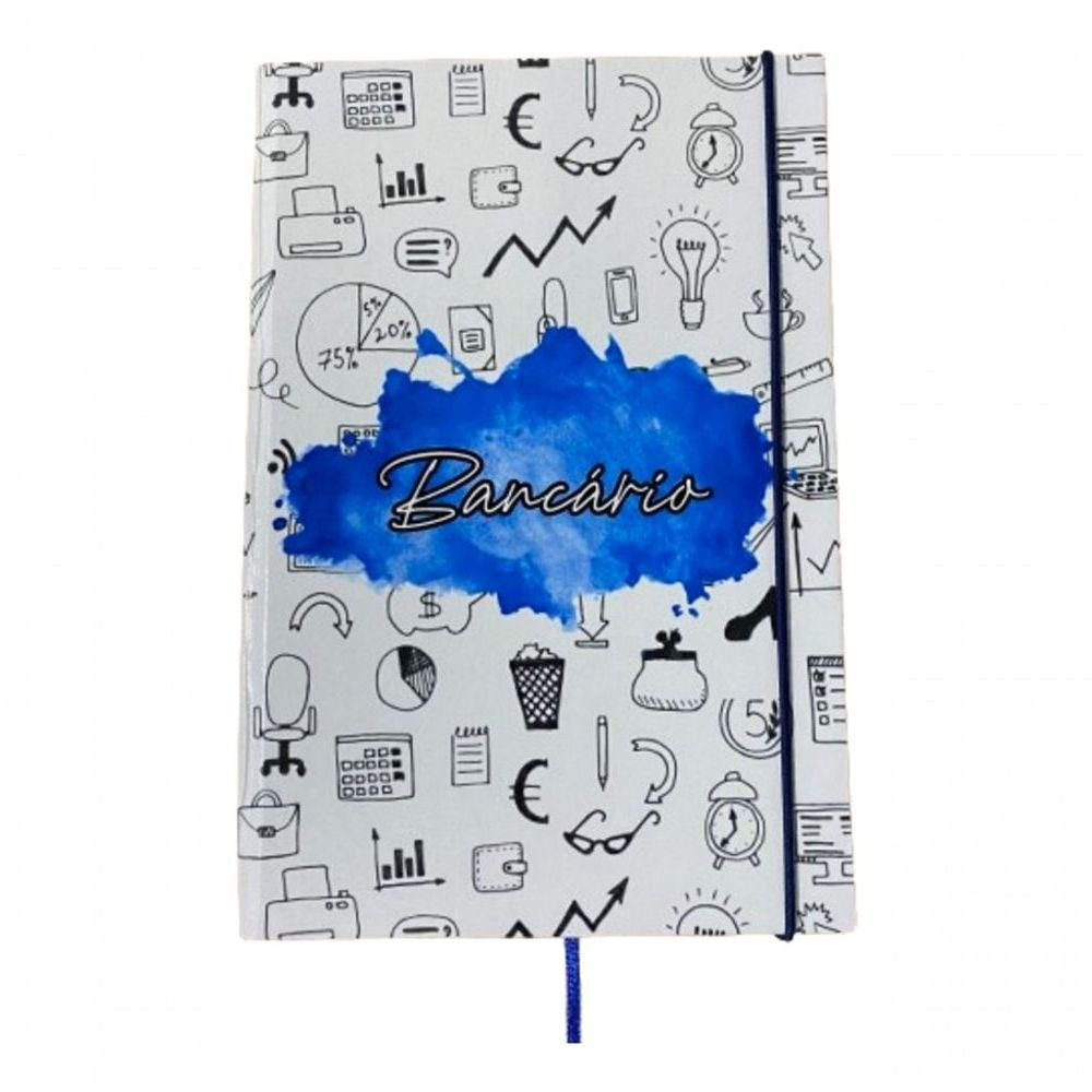 Caderno Sketchbook Grande Capa Profissões 21x14cm Bancário Miolo Sem Pauta Para Desenhar