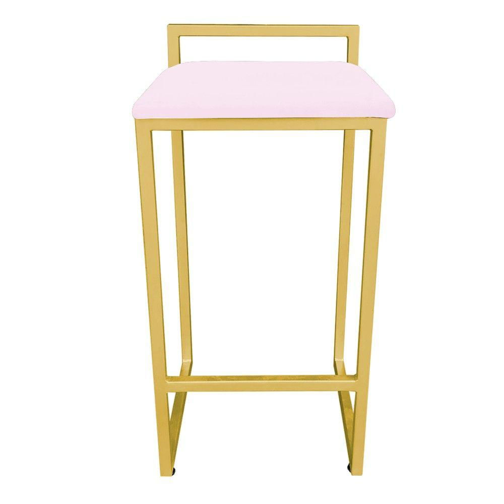 Banqueta Pietra Suede Rosa Bebê