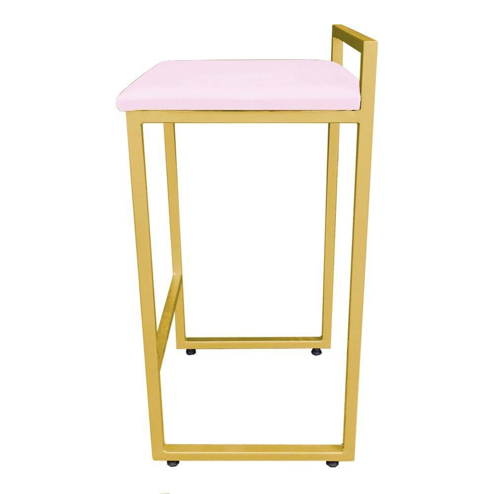 Banqueta Pietra Suede Rosa Bebê