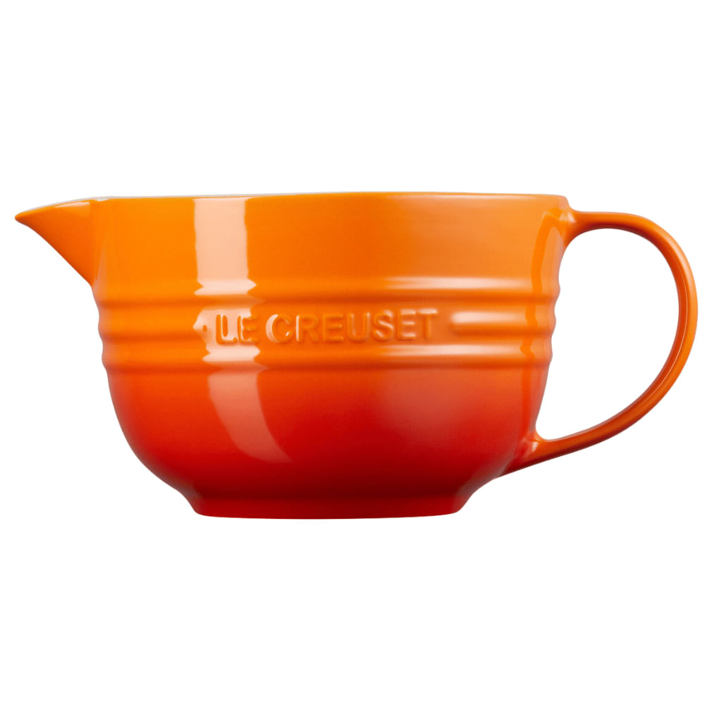 KIT LE CREUSET BOWL PREPARO 2L BANDEJA 6 OVOS E ESPATULA MEDIA LARANJA