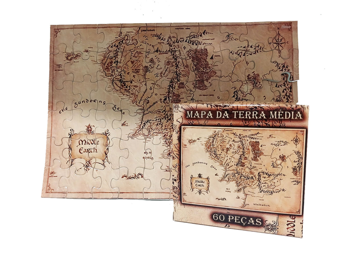 Quebra-cabeça Puzzle Mapa Terra Média de 60 peças