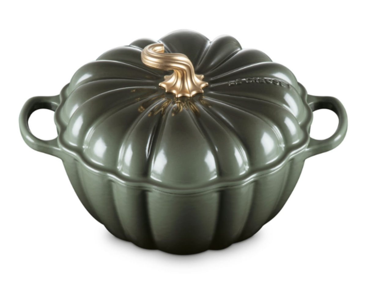 PANELA ABÓBORA LE CREUSET REDONDA EM FERRO FUNDIDO VERDE THYME 24CM 21238241734441