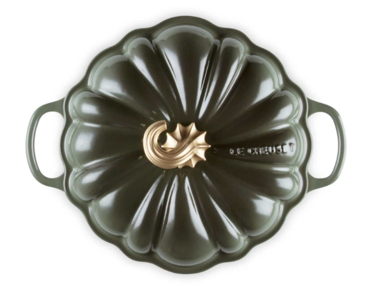 PANELA ABÓBORA LE CREUSET REDONDA EM FERRO FUNDIDO VERDE THYME 24CM 21238241734441