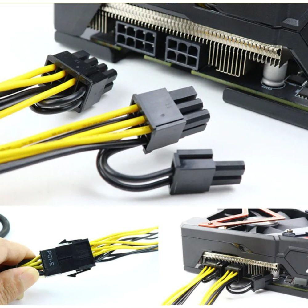 Cabo Splitter Y Energia Pci-e 8 Pinos 2x Pci-e 8pin Gpu