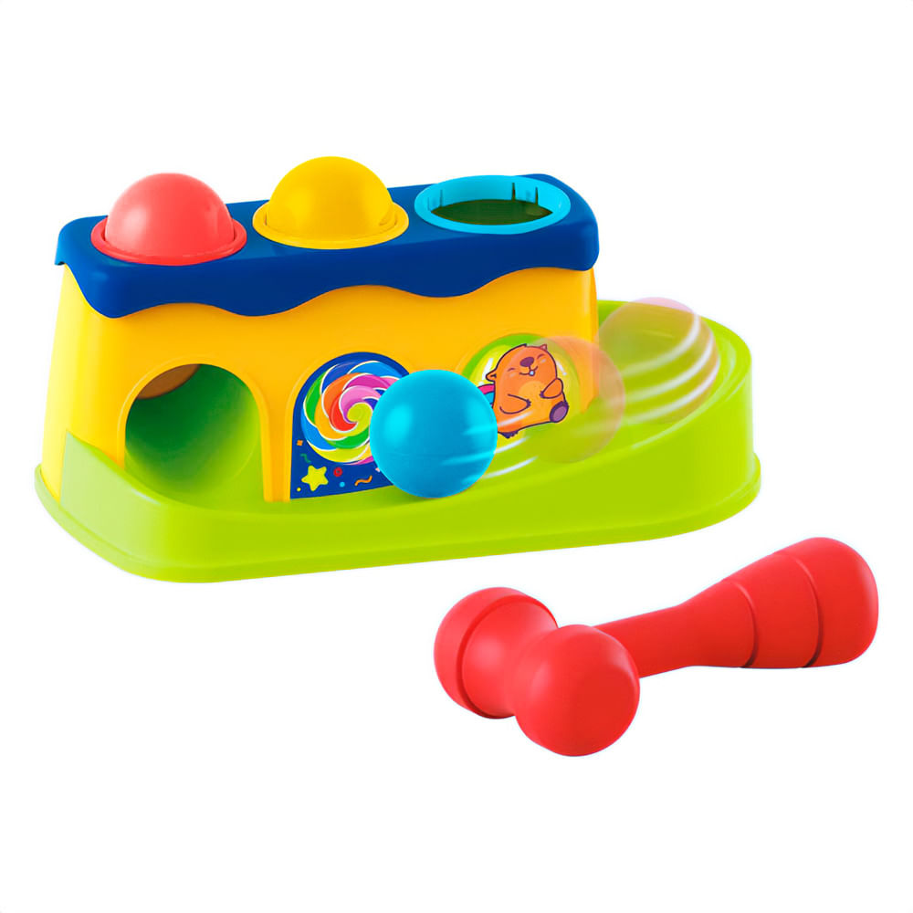Brinquedo Infantil Martelinho Bate Bola Colorido - Pimpolho