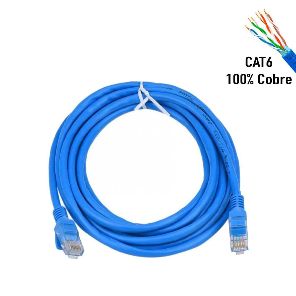 Cabo Rede Pronto Cat6 GIGALAN 10/100/1000 Mbps RJ45M / RJ45M Tamanho 2 Metros Giga ( montado )