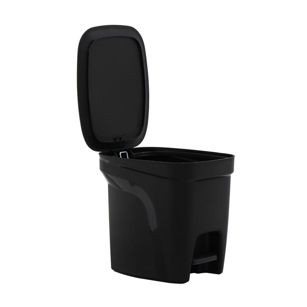 Lixeira Tramontina Compact 7l Em Polipropileno Preto Com Haste Em Aço Galvanizado