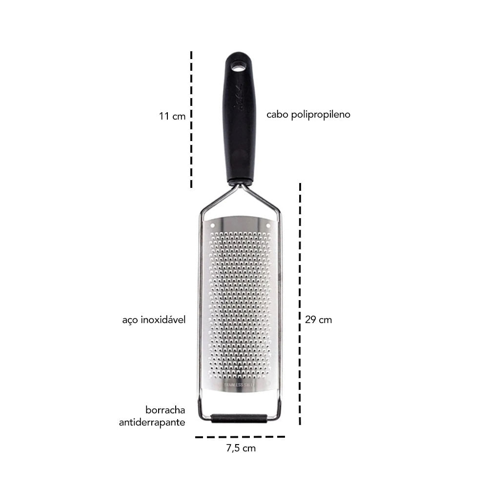 Ralador Aço Inox Ponta Antiderrapante e Pa Bolo Torta Pizza